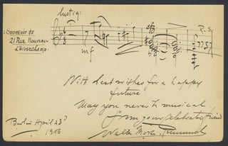 Morse-Rummel, Walter. (1887–1953) Autograph Musical Quotation