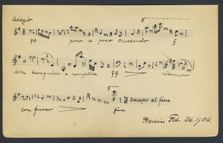 [Musical Letter] Morse-Rummel, William. (1883–1918) Autograph Musical Greeting