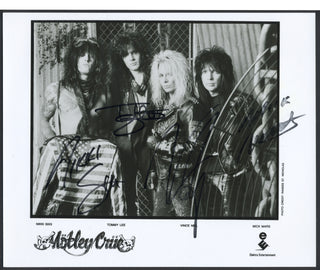 [Mötley Crüe] Sixx, Nikki. (b. 1958) Lee, Tommy. (b. 1962) Neil, Vince. (b. 1961) Mars, Mick. (b. 1955) Signed Photograph