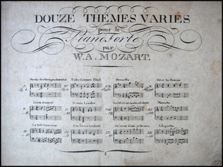 Mozart, Wolfgang Amadeus. (1756–1791) Oeuvres de Mozart. Cahier II. Douze thémes variés pour le pianoforte.  [K 352, 264 etc.]