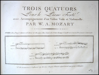 Mozart, Wolfgang Amadeus. (1756–1791) Collection of Piano Trio and Piano Quartets