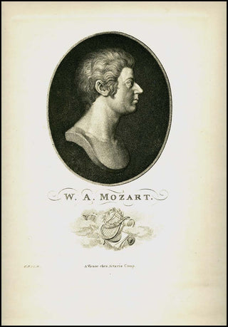 Mozart, Wolfgang Amadeus. (1756–1791) Early Portrait Engraving published by Artaria