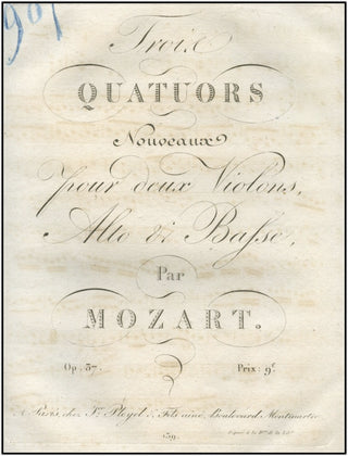 Mozart, Wolfgang Amadeus. (1756–1791) String Quartets, arranged from K. 570, 526, and 481