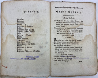 [Mozart, Wolfgang Amadeus. (1756–1791)] Schikaneder, Emanuel. (1751–1812) Die Zauberflöte - LIBRETTO