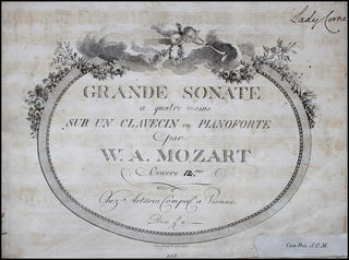 Mozart, Wolfgang Amadeus. (1756–1791) Grande Sonate a quatre mains sur un Clavecin ou Pianoforte. [K. 497]