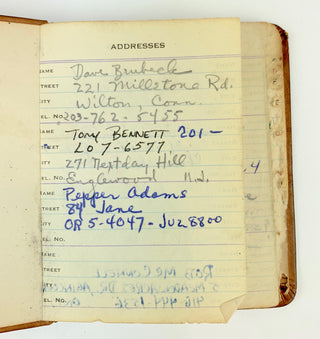 Mulligan, Gerry. (1927–1996) Two of Mulligan's Personal Handwritten Address Books