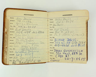 Mulligan, Gerry. (1927–1996) Two of Mulligan's Personal Handwritten Address Books