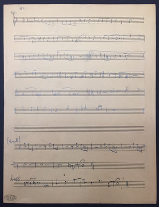 Mulligan, Gerry. (1927-1996) "Jeru" - Autograph Lyrics and Musical Manuscripts