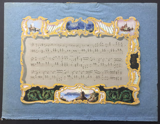 [Music Iconography] A collection of three decorative watercolours of musical notation, circa 1870s