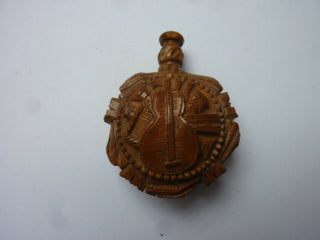 [Music Iconography] [String Instrument] 19th Century Corozo Nut Perfume Bottle