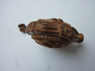 [Music Iconography] [String Instrument] 19th Century Corozo Nut Perfume Bottle