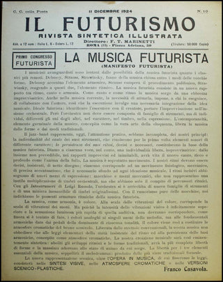 [Futurism][Marinetti, Filippo Tommaso. (1876 - 1944)] Casavola, Franco. (1891 - 1955) La Musica Futurista