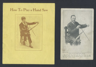 [Musical Saw] "How to Play a Hand Saw" - Vintage Postcard and Instruction Booklet