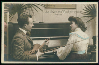 [Music as love-making] La Musique Enchanteresse - Series of Five French Postcards