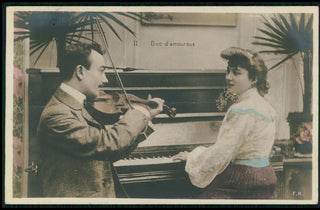 [Music as love-making] La Musique Enchanteresse - Series of Five French Postcards