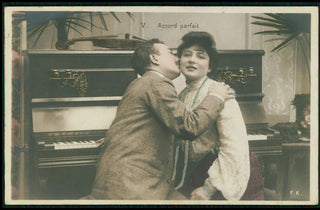 [Music as love-making] La Musique Enchanteresse - Series of Five French Postcards