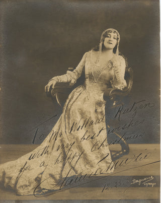 Muzio, Claudia. (1889–1936) Signed Photograph with "very best wishes for a Happy Christmas"