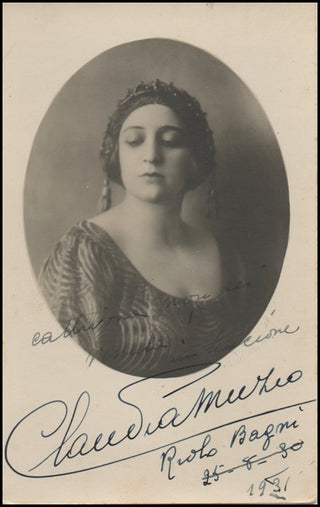 [Otello] Muzio, Claudia. (1889–1936) Signed Costume Photograph as Desdemona