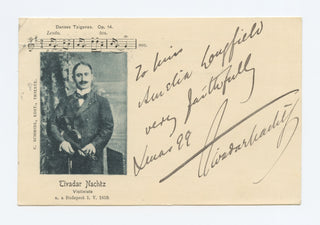 Nachez, Tivadar. (1859–1930) Signed Postcard Photograph at Christmas