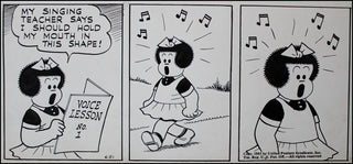 [Music Cartoon] Bushmiller, Ernie. (1905 - 1982) "She&apos;s Earnest" - Original "Nancy" Comic Strip