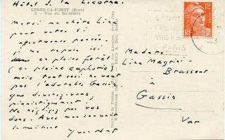 Nat, Yves. (1890 - 1956) Autograph Letter Signed