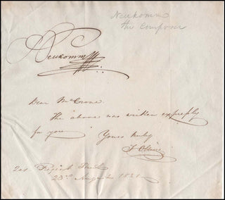 Neukomm, Sigismund. (1778 - 1858) Autograph Signature