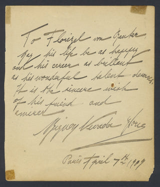 Nevada, Emma. (1859–1940) & Nevada, Mignon. (1886–1971) [Von Reuter, Florizel. (1890–1985)] Two Autograph Signatures with a Rebus