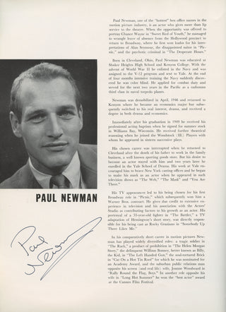 Newman, Paul. (1925–2008) "Sweet Bird of Youth" – Signed Souvenir Program