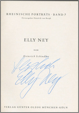 Ney, Elly. (1882-1968) Signed Autobiography