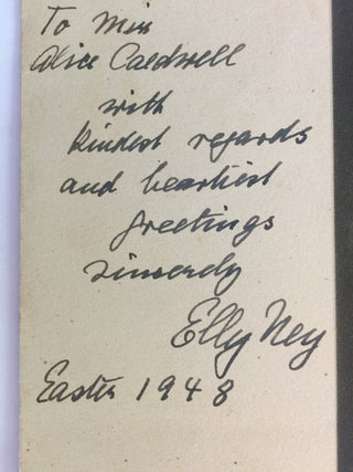 Ney, Elly. (1882-1968) Autograph Easter Note on Photograph Card