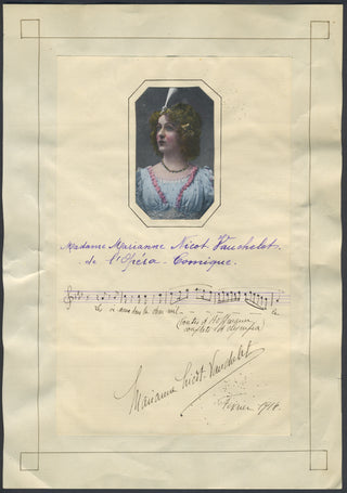 Nicot-Vauchelet, Marianne. (1882–1935) "Les Oiseaux dans la Charmille" - Autograph Musical Quotation