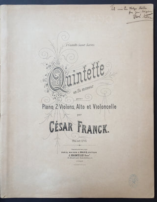 Nielsen, Carl. (1865–1931) [Franck, César.  (1822–1890)] Piano Quintet in F minor - Signed and Inscribed by Nielsen