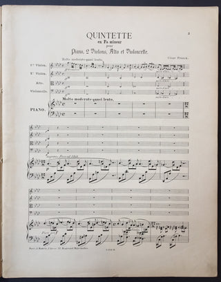 Nielsen, Carl. (1865–1931) [Franck, César.  (1822–1890)] Piano Quintet in F minor - Signed and Inscribed by Nielsen