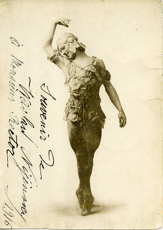 Nijinsky, Waslaw. (1889-1950) [Bert, Auguste.] Signed Photograph in "Spectre de la Rose."