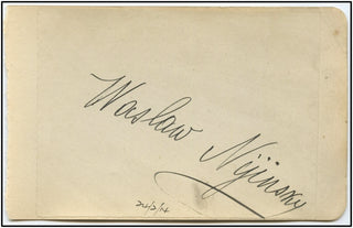 Nijinsky, Waslaw. (1889-1950) Bold Autograph Signature. RARE.