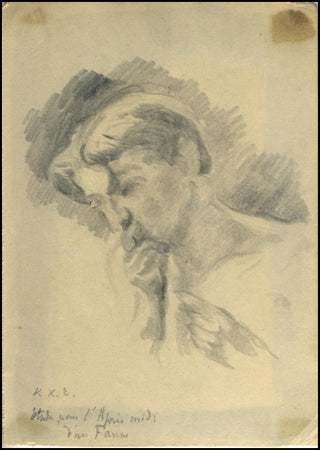 [Ballets Russes] [Nijinsky, Waslaw. (1889-1950)] Ker-Xavier Roussel (French, 1867-1944) Portrait of Vaslav Nijinsky, "étude pour l'Apres midi/d'un Faune."