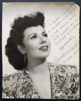 Nikolaidi, Elena. (1909-2002) [Mertens, André. (1904?-1963)] Signed Photograph to André Mertens