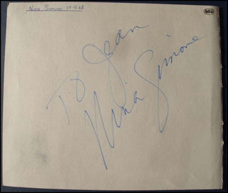 Simone, Nina. (1933-2003) Autograph Signature