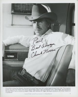 Norris, Chuck. (b. 1940) "Silent Rage" - Signed Photograph