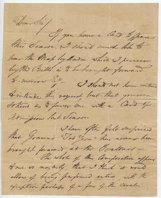 Novello, Vincent. (1781-1861) [Graun, Carl Heinrich. (1704 - 1759)] Autograph Letter Signed re. Graun's "Der Tod Jesu"