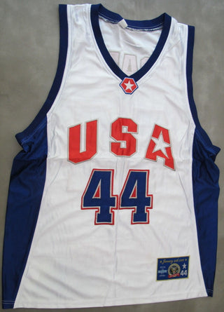 Obama, Barack. (b. 1961) Signed No. 44 Presidential Basketball Jersey