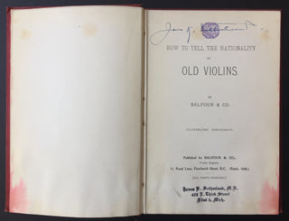 [Violin] Balfour & Co. How To Tell the Nationality Of Old Violins