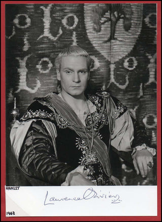 [Film & Theater] Olivier, Laurence. (1907–1989) Signed Photograph as "Hamlet."