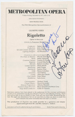 [Opera] Group of Signed Program Pages