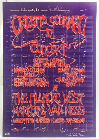 Coleman, Ornette. (1930–2015) Original 1968 Concert Poster