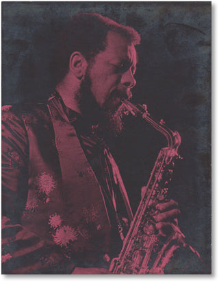 [Jazz & Song] Coleman, Ornette. (1930 - 2015) Original tinted silver-gelatin print of Ornette Coleman at University of Miami