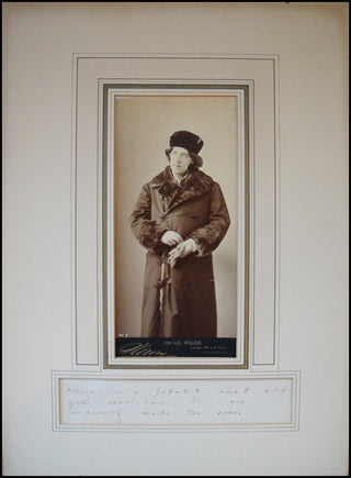 [Literature] Wilde, Oscar. (1854–1900)  Autograph Quotation and Original Cabinet Photograph