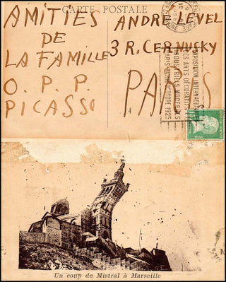 [Visual Arts] Picasso, Pablo. (1881–1973) Autograph Signed Postcard to André Level