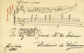 [Chopin, Frédéric. (1810–1849)] Pachmann, Vladimir de. (1848–1933) Minute Waltz - Autograph Musical Quotation