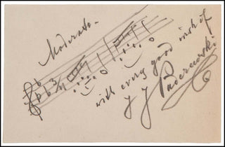 Paderewski, Ignace Jan. (1860-1941) Autograph Musical Quotation from "Manru."